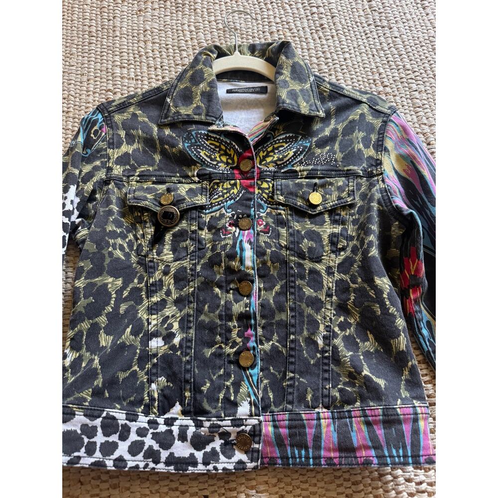Roberto Cavalli Vintage Y2K Archival Maximalist Jacket XS Made in Italy Cotton - Picture 2 of 9